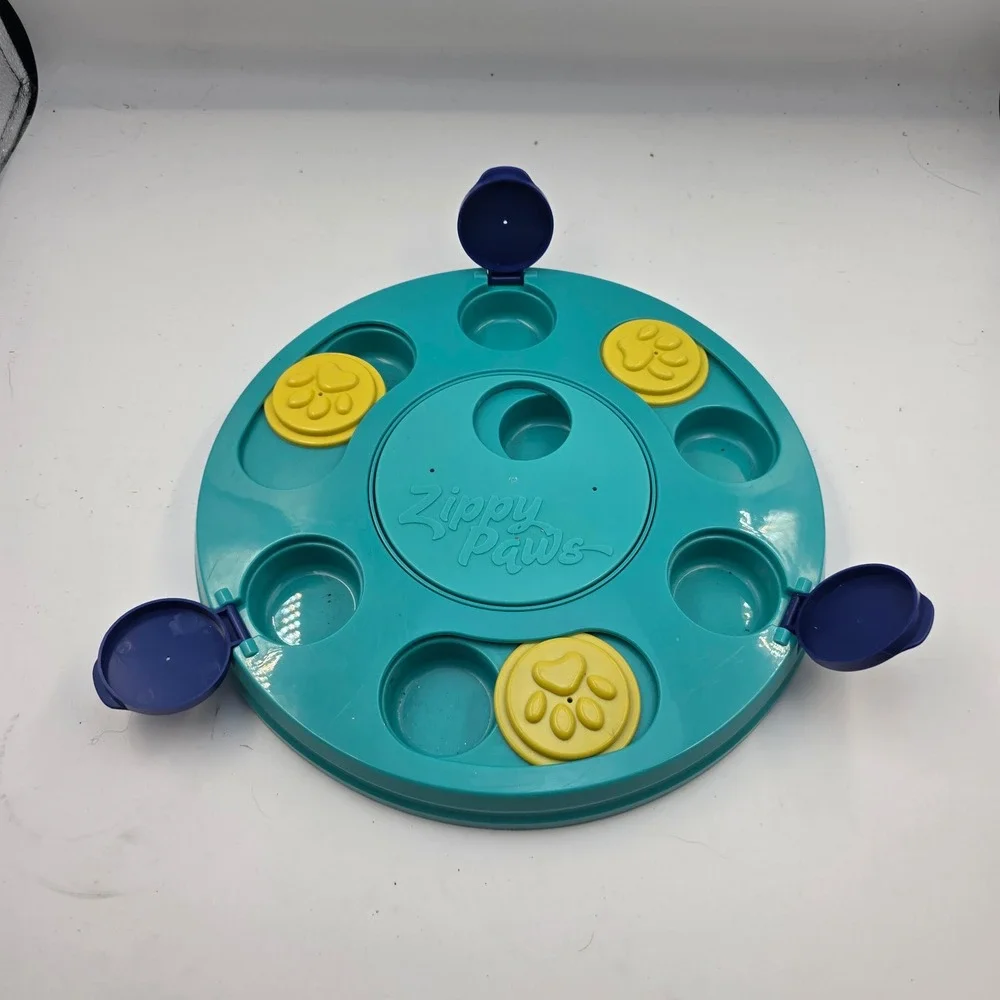 ZippyPaws‎ SmartyPaws Puzzler Teal Interactive Dog Toy Game Slow Feeder L3